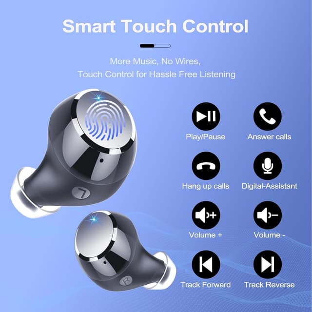 Thumbnail 6 de Bluetooth In-Ear Kopfhörer (2026) mit Bluetooth 5.3, Noise Cancelling Mic & IP7-Schutz – kabellose Ohrhörer für iPhone & Android