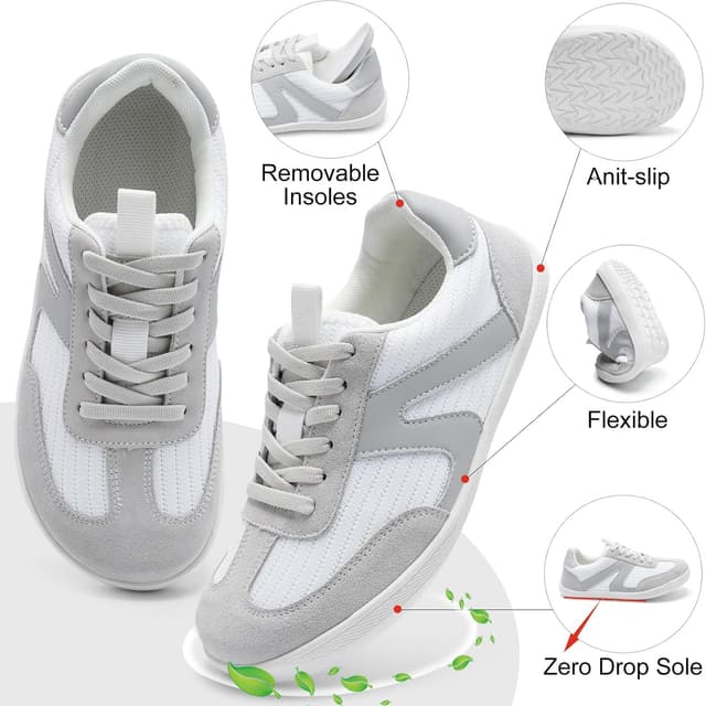 Detalle 2 de Wide Toe Barefoot Shoes for Women with Arch Support – Minimalist Trainers for Walking