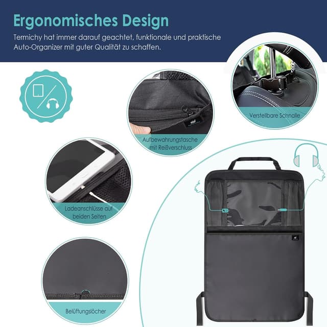 Thumbnail 5 de Termichy Rückenlehnenschutz Auto Rücksitz 1 Stück