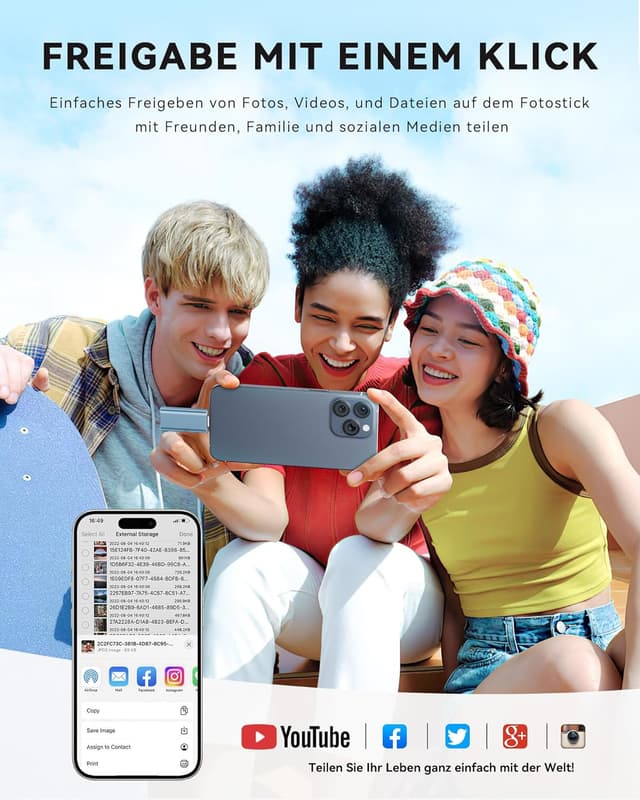 Thumbnail 5 de ROSPE USB Stick 128 GB für iPhone 3-in-1 Speicherstick