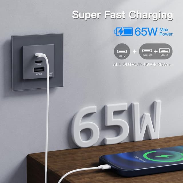 Thumbnail 2 de BSEED Schuko Steckdose 65W GaN Ladegerät