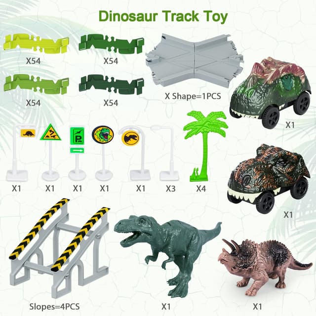 Thumbnail 1 de Dinosaur Race Track Set 216 Pieces 🦖