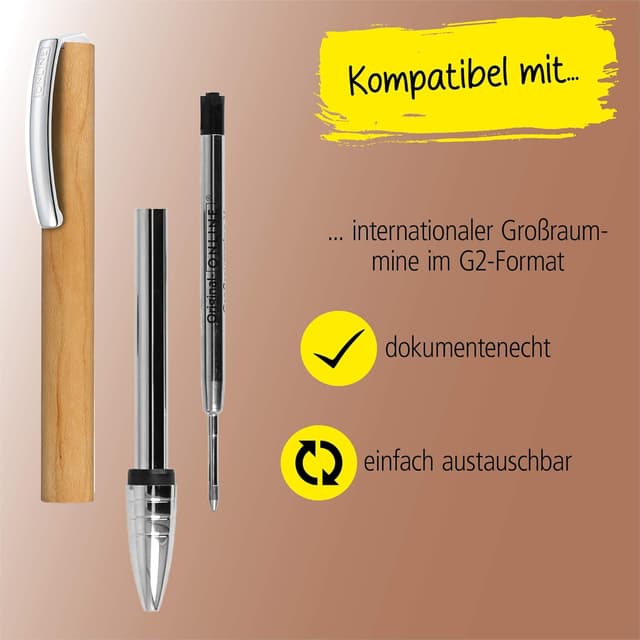 Detalle de ONLINE Kugelschreiber Vision Nature Maple I Drehkugelschreiber aus Holz & Metall in Geschenkbox, Mine G2, Strichstärke M (schwarz)