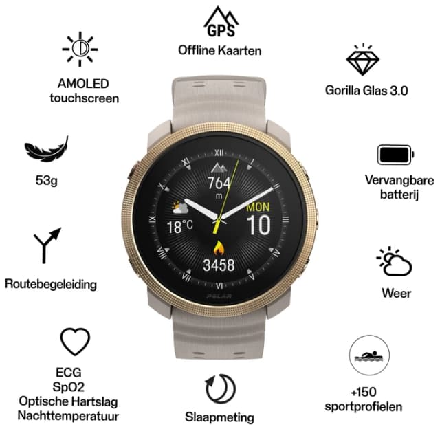 Thumbnail 26 de Polar Vantage M3 Gold/Beige 45 mm