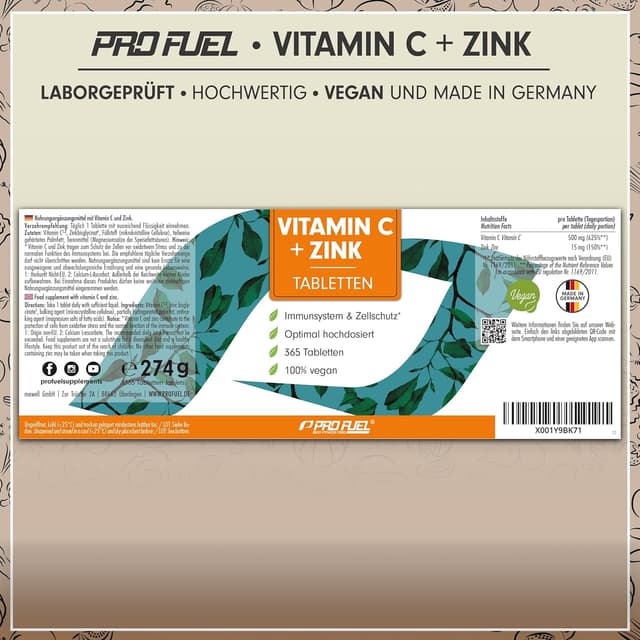 Thumbnail 5 de Vitamin C + Zink 365 Tabletten đź’Š