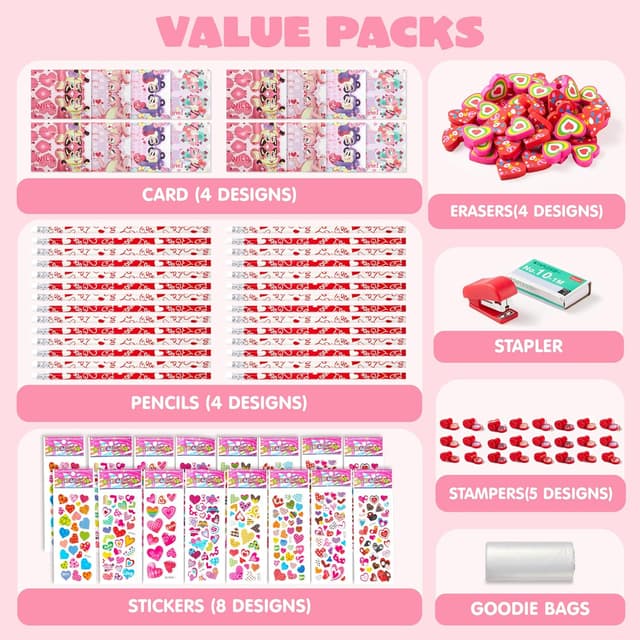 Detalle 2 de JOYIN 28-Piece Valentine's Stationery Set ✏