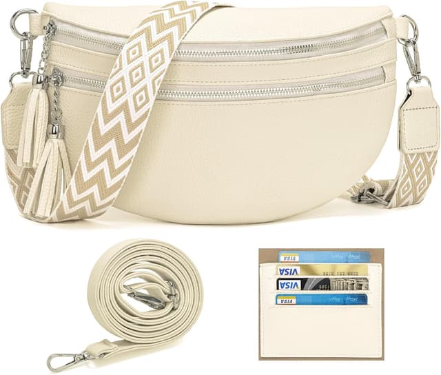 Detalle de LANXINGLUO Bauchtasche beige 28 cm