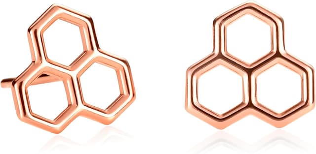 Detalle 2 de Namana Ear Climbers: piccoli orecchini in argento 925 placcati oro rosa con zirconi