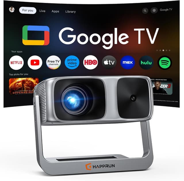Detalle de HAPPRUN 2000 ANSI Google TV 4K Decoding Projector