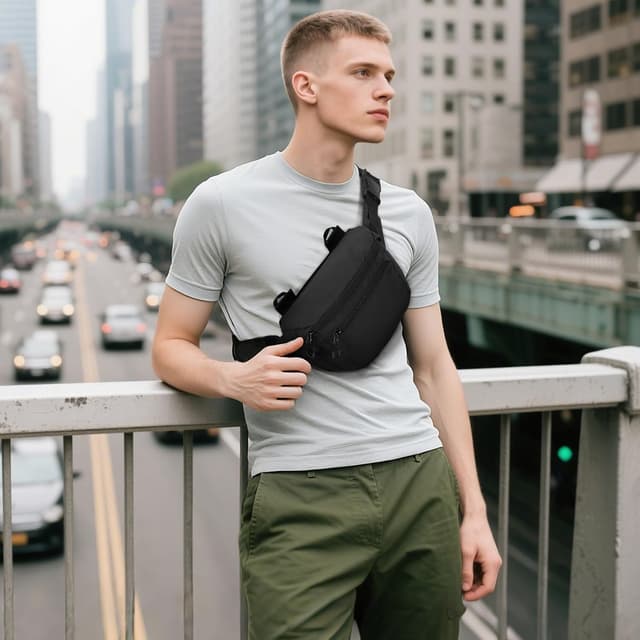 Thumbnail 6 de Huntvp Sac Banane Grande Taille Noir