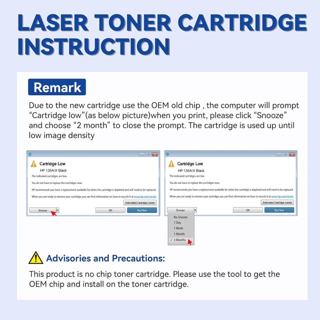 Detalle de Lemero W1350A 135A Toner nero (senza chip) di ricambio per HP LaserJet 135A/W1350A