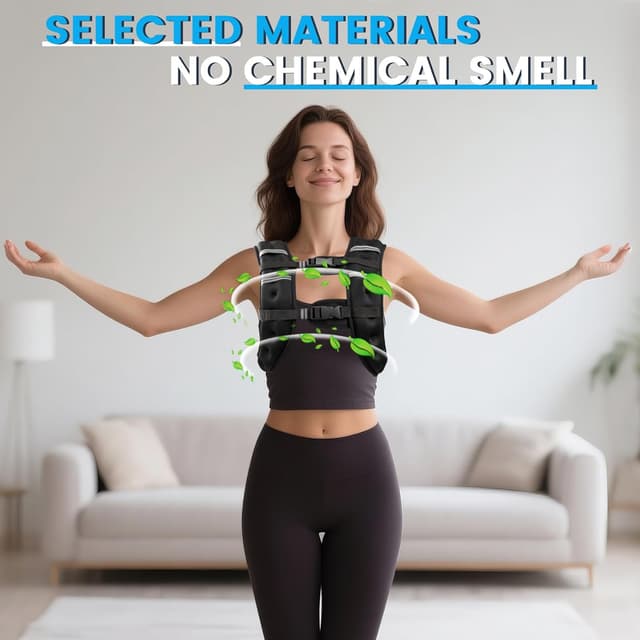 Detalle 2 de Ragebby Weighted Vest (6lb/8lb/12lb/16lb/20lb/30lb) with Reflective Stripe — Adjustable for Training