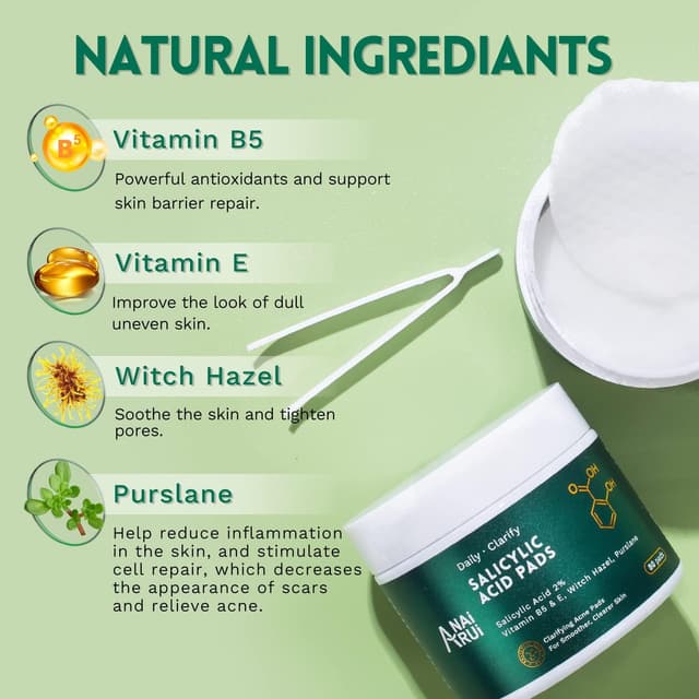 Detalle de ANAiRUi Dischetti esfolianti all’acido salicilico 2% per il viso, 80 pads