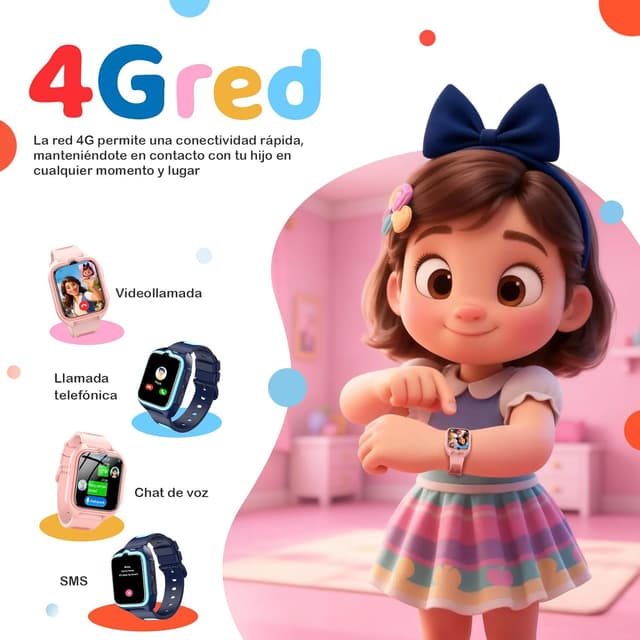 Detalle 2 de Reloj inteligente niño GPS 4G con cámara