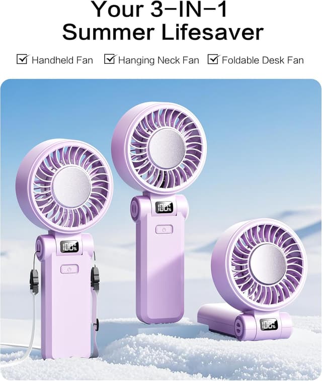 Thumbnail 1 de 3-IN-1 Mini Portable Handheld Fan 21h Runtime 🌬
