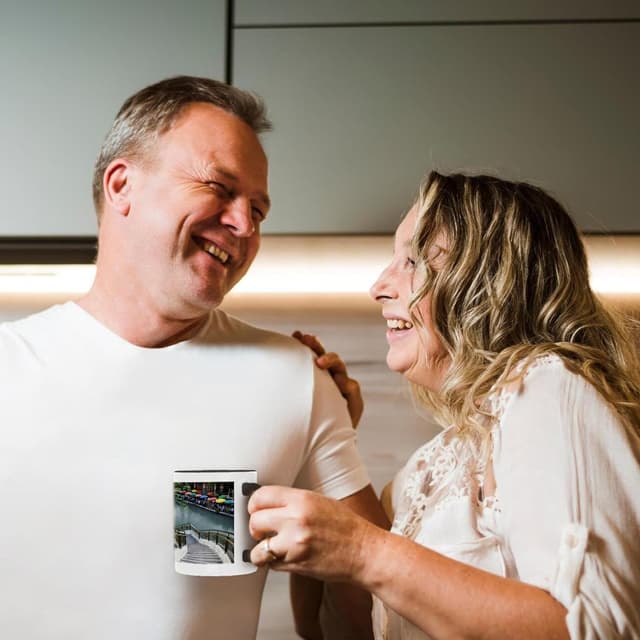 Detalle de 3dRose Adam Jones River Walk & San Antonio River 11oz Two-Tone Black Mug (US44 AJE0039)