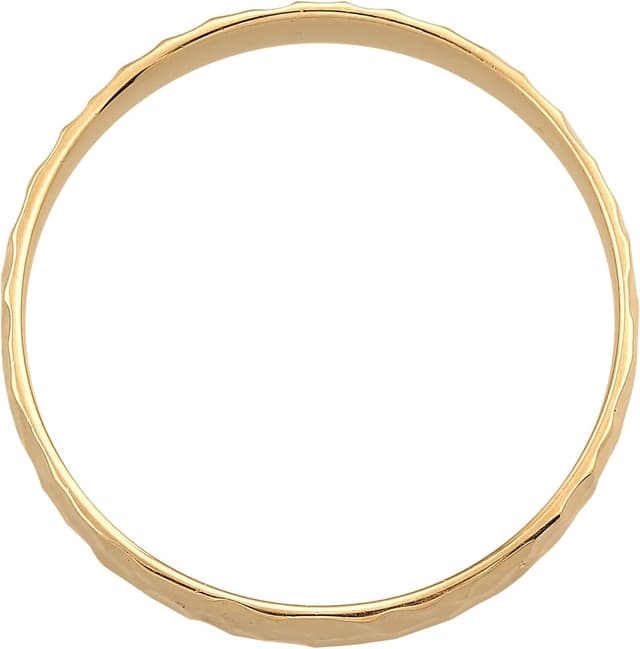 Detalle de Kuzzoi Herrenring 4 mm aus 925 Sterling Silber vergoldet, gehämmert – Bandring für Verlobung, Ehe & Freundschaft (Ringgröße 60–66)