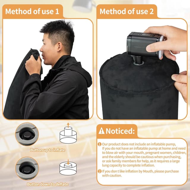 Detalle de EULANT Aufblasbares Seitenschläferkissen 120 x 20 cm