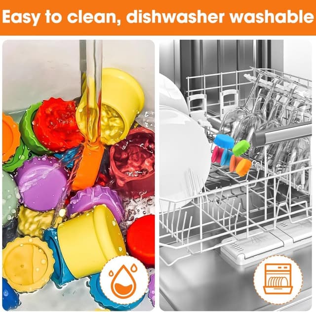 Thumbnail 4 de Riisoyu 30 Stück Silikon Kronkorken für Flaschen