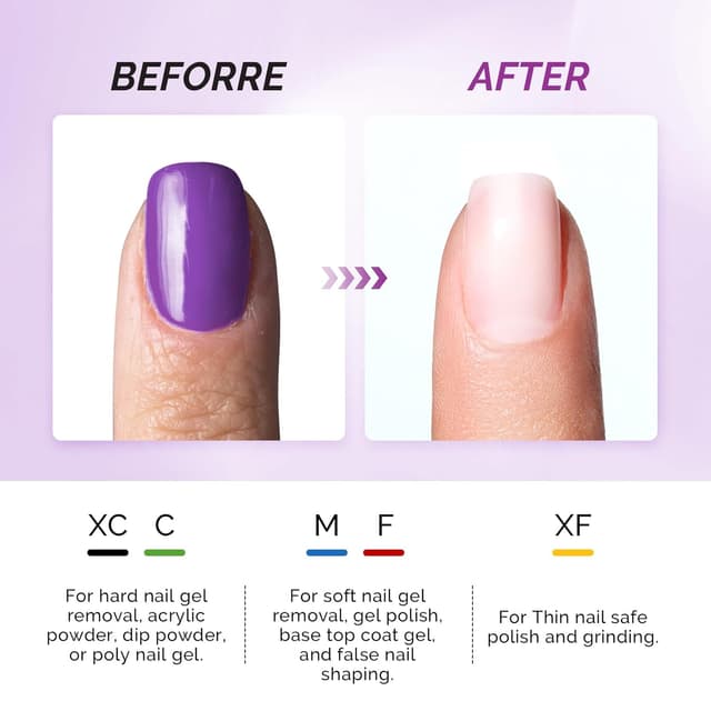 Detalle de MelodySusie Nagelfräser-Bits Set mit Diamantfräsern, 10 Bits + 40 Schleifhülsen + 6,65 mm Mandrel