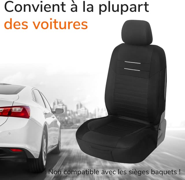 Thumbnail 3 de upgrade4cars Housses Sièges Avant Universelles Lot 4