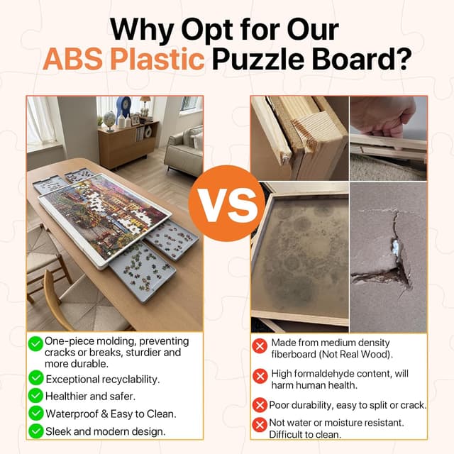 Thumbnail 3 de WELGEE 1500-Piece Tilting Rotating Puzzle Board 35x27