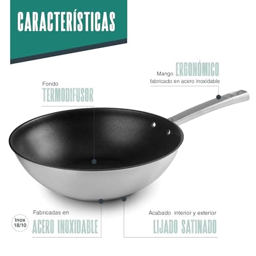 Detalle de Lacor Wok Foodie 28 cm ⚙