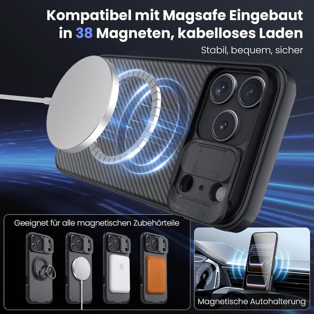 Detalle de Nillkin Magnetische Hülle CamShield Pro Ultra für iPhone 17 Pro (6,7 Zoll) mit MagSafe-Kameraschutz