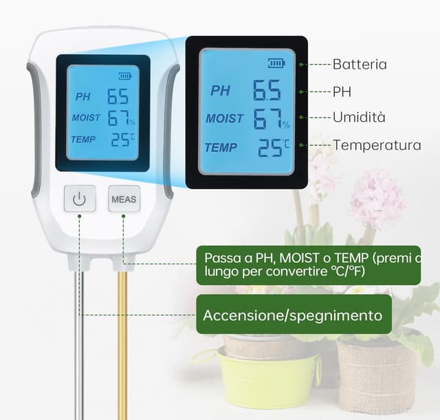 Thumbnail 5 de Wigearss 3 in 1 Misuratore pH terreno 📏