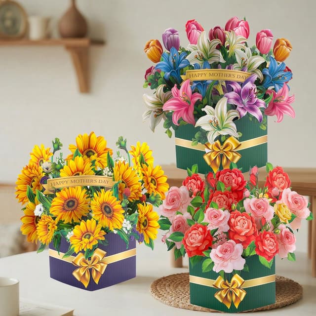 Detalle de Joybble 3D Sunflower Pop-Up Birthday Card for Women (with envelope) – personalised flower card for mum, daughter & more