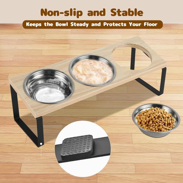 Thumbnail 4 de Raised Cat Bowl 3PCS stainless steel elevated feeder