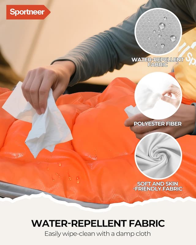 Detalle 2 de Sportneer Camping Sleeping Bag for Adults & Kids (3–4 Season) – Warm, Lightweight & Compact