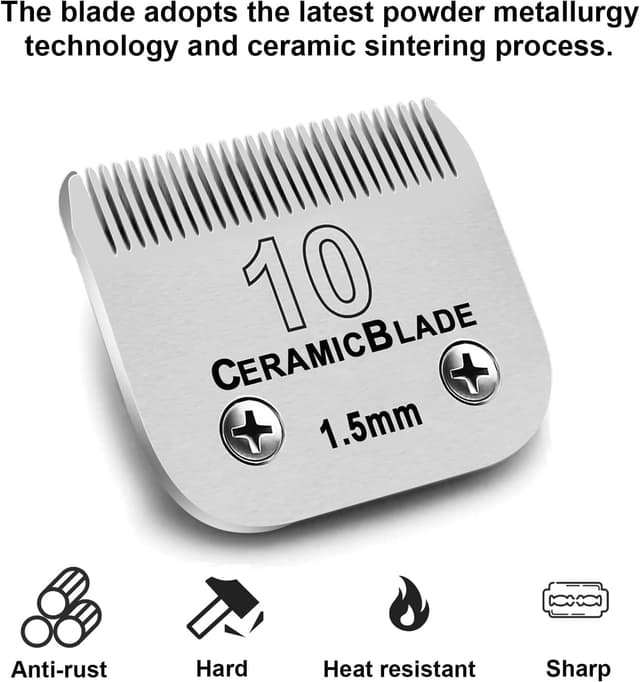 Detalle 2 de AUDOC Dog Grooming Replacement Blades (Blade #10, 1.5 mm) for Andis, Oster & Wahl clippers – 10-2 pack