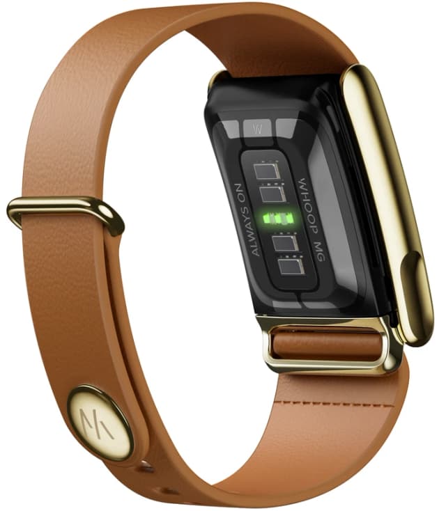 Detalle 2 de WHOOP MG LeatherLuxe Tapered Band Braun/Gold S/M