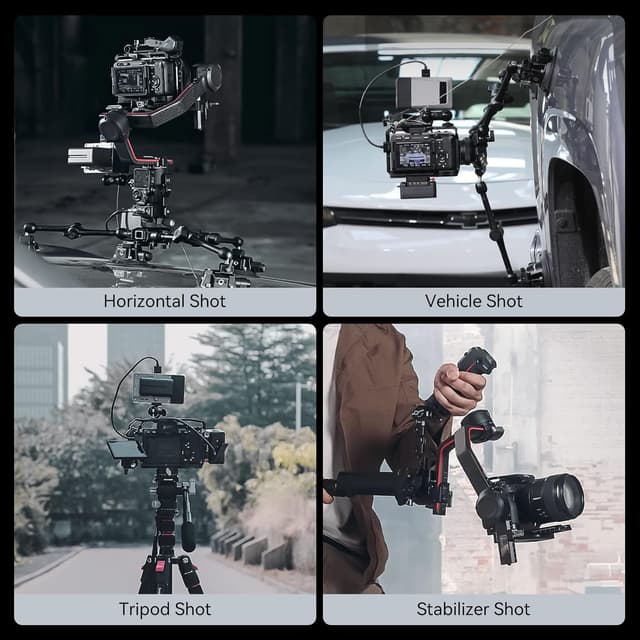 Detalle de SMALLRIG SC-15K : kit de montage voiture à ventouse puissante à 4 bras (support stabilisateur, réglages demi-rotule)