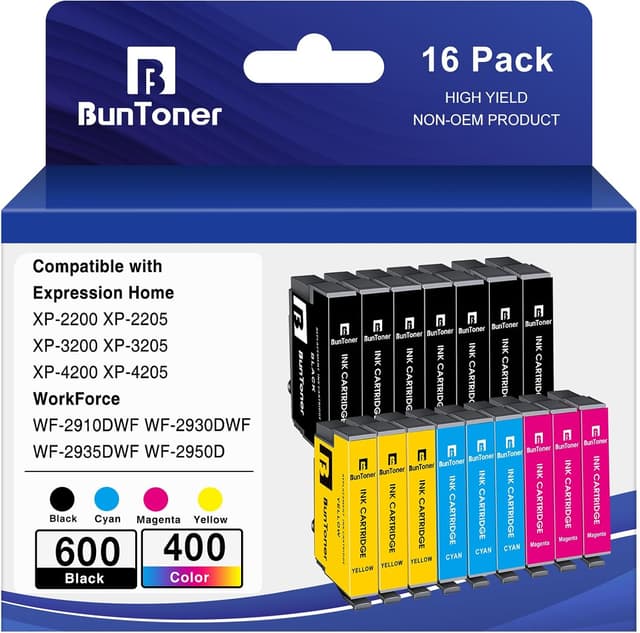 Detalle de BunToner kompatible Epson 604XL Patronen (16er-Pack) für XP 3200 / XP 4200 / Workforce WF-2910 bis WF-2950