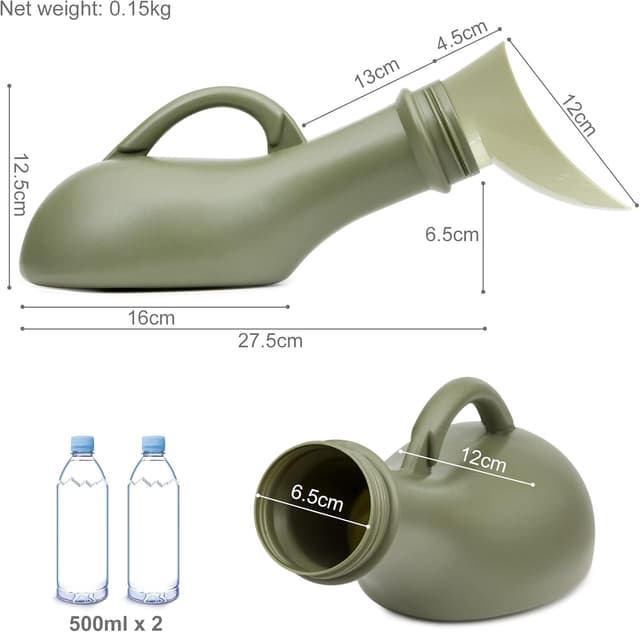 Detalle de Spill-proof 1000ml Portable Urine Bottle with Screw-On Lid (Unisex, PP plastic)