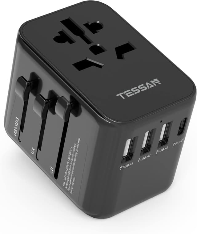 Thumbnail 6 de TESSAN 140W GaN Reiseadapter weltweit – 3× USB‑C (140W) + 1× USB‑A (18W) und Universalsteckdose