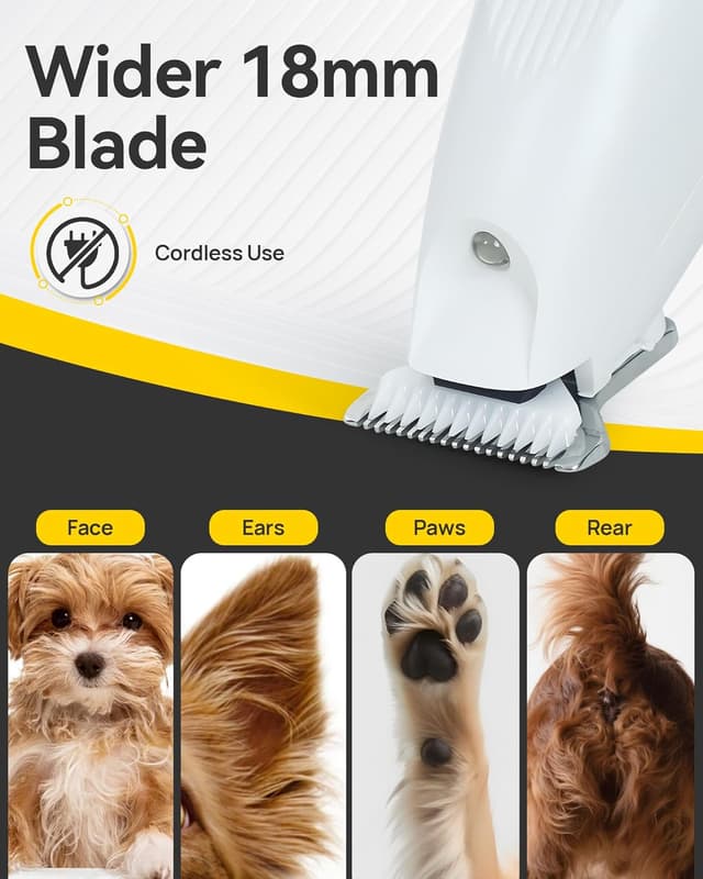 Detalle de FURBONA Upgraded Dog Paw Trimmer with Digital LED Display, 2-Speed 18mm Blade and USB-C Recharge