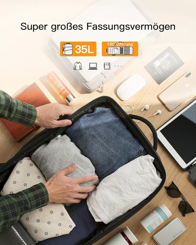 Detalle de Inateck 40L Reiserucksack für 15,6-17 Zoll