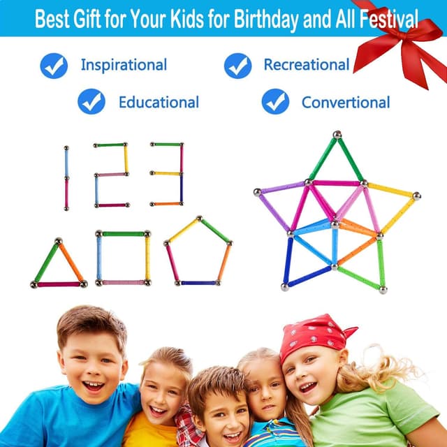 Thumbnail 1 de Beicarin Set di 310 mattoncini magnetici 🧩