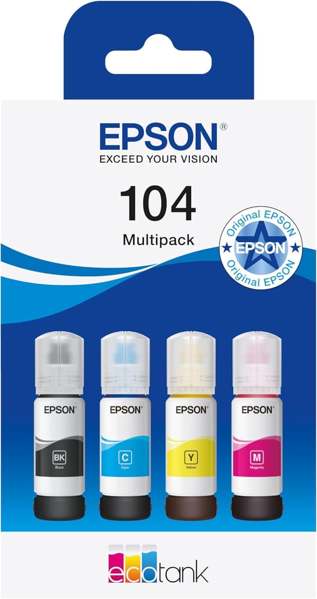Imagen de Epson EcoTank 104 Original Tinte in Flaschen Vier Farben en OfertitasTOP