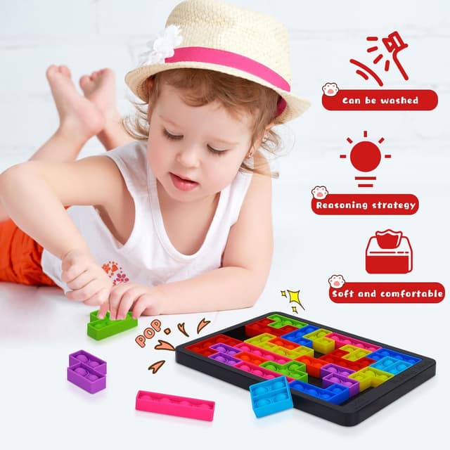Detalle de Silicone Sensory Fidget Toys Pop It Puzzle (Anti-stress & Relax) for Kids & Adults