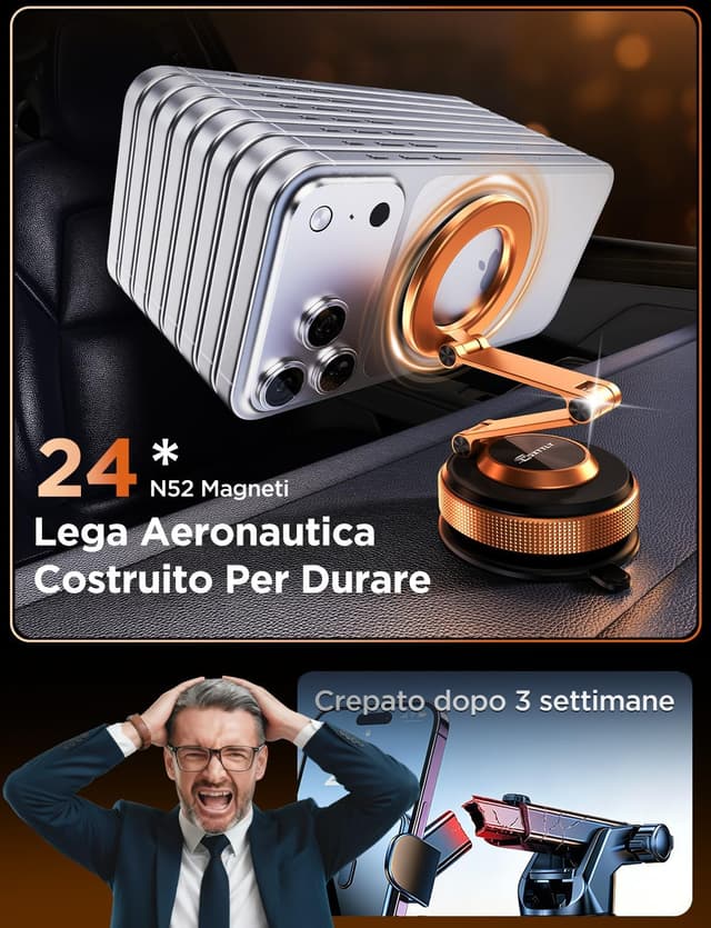 Thumbnail 4 de MSXTTLY Vmag S3 porta cellulare auto arancione