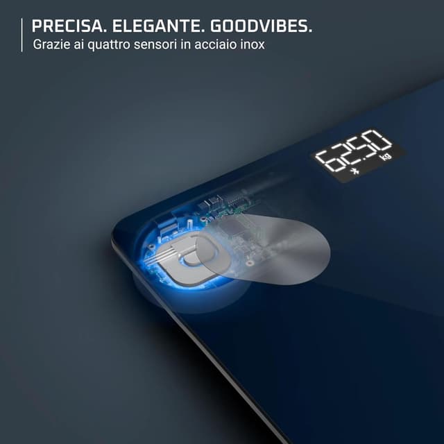 Detalle de Rowenta Goodvibes Life+ 2.0 BR9720, bilancia smart con schermo LED e 15 indicatori corporei fino a 180 kg