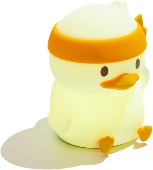 Detalle 2 de Muitomas lampada in silicone a forma di anatra per bambini, luce touch morbida per cameretta (bianca)