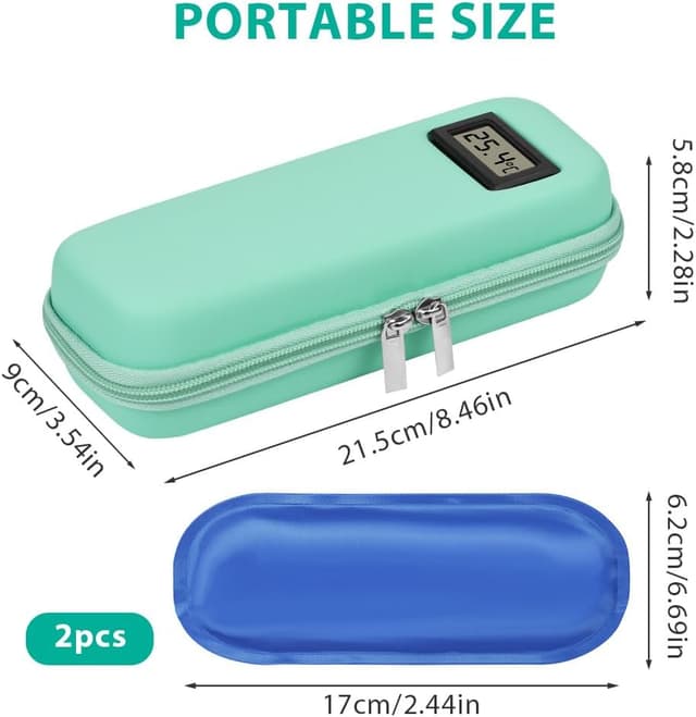 Detalle de Fefod sac isotherme pour diabétique avec affichage de température et 2 blocs de glace