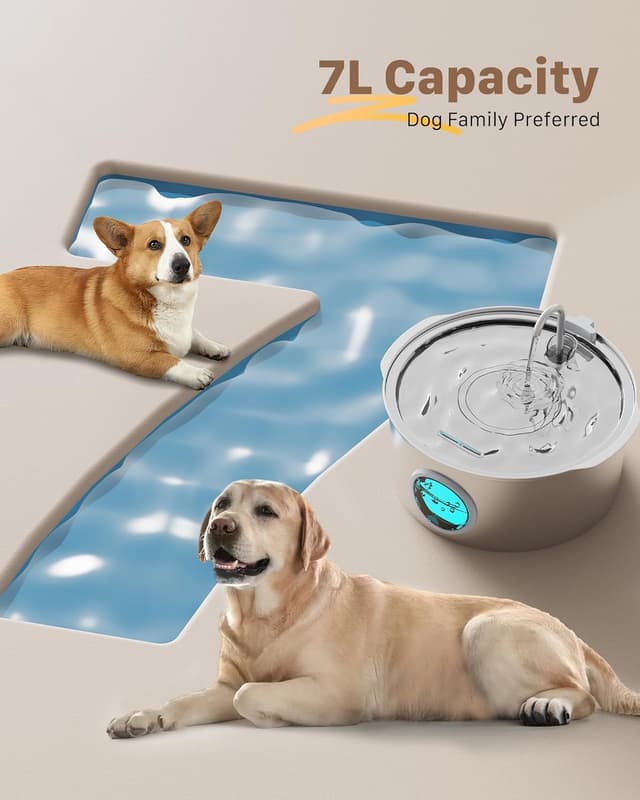 Detalle 2 de GROOKPET Stainless Steel Dog Water Fountain 7L