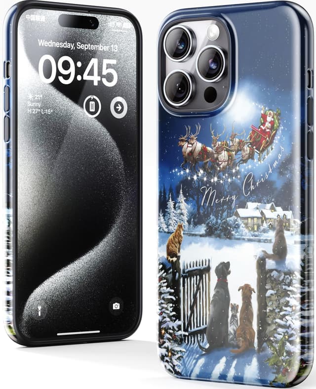 Detalle de DorisMax iPhone 13 Pro Christmas case for wireless charging