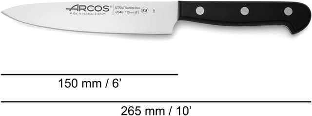 Detalle 2 de Arcos Cuchillo Chef Inox 🥄 Perfecto para Pelar y Cortar